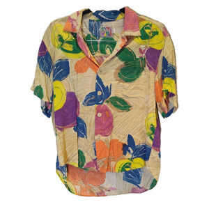 Jams World Vintage Women's Floral Button Down Shirt Size Large